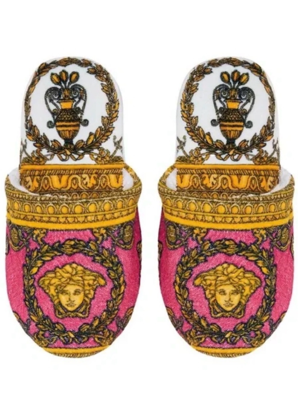 Versace Pink & Gold Medusa Slip-On Mule